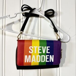 Steve MADEEN Rainbow Blaurie Logo Front Flap Crossbody‎ Purse Women Handbag